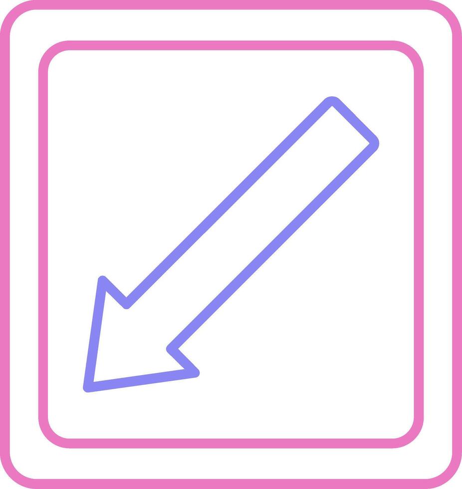 Diagonal Arrow Linear Two Colour Icon vector
