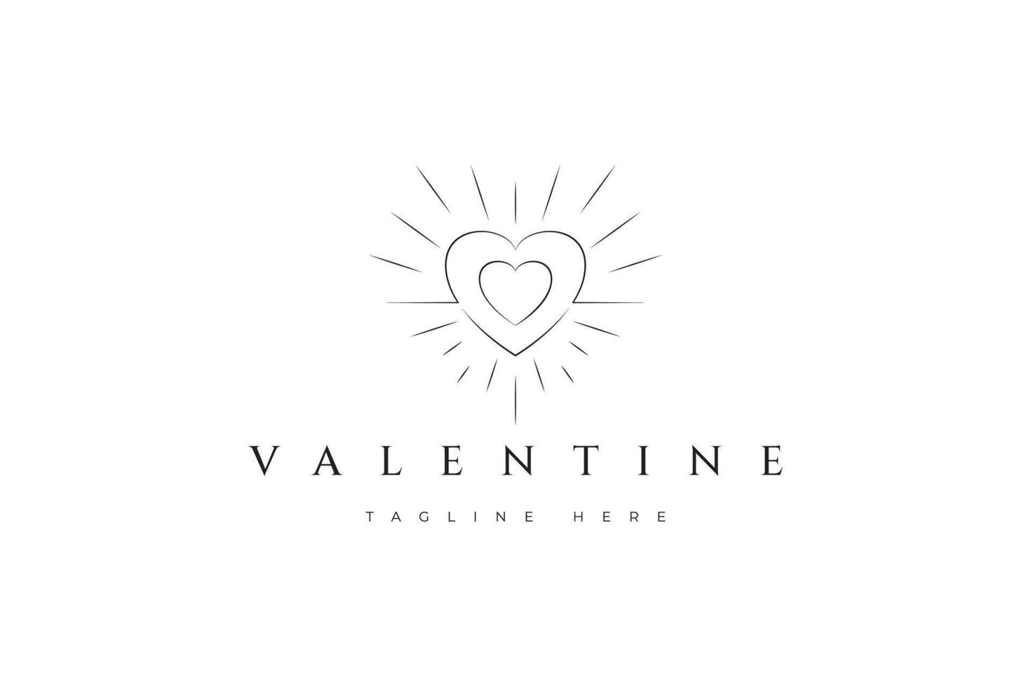 amor corazón forma san valentin día brillar brillante logo vector