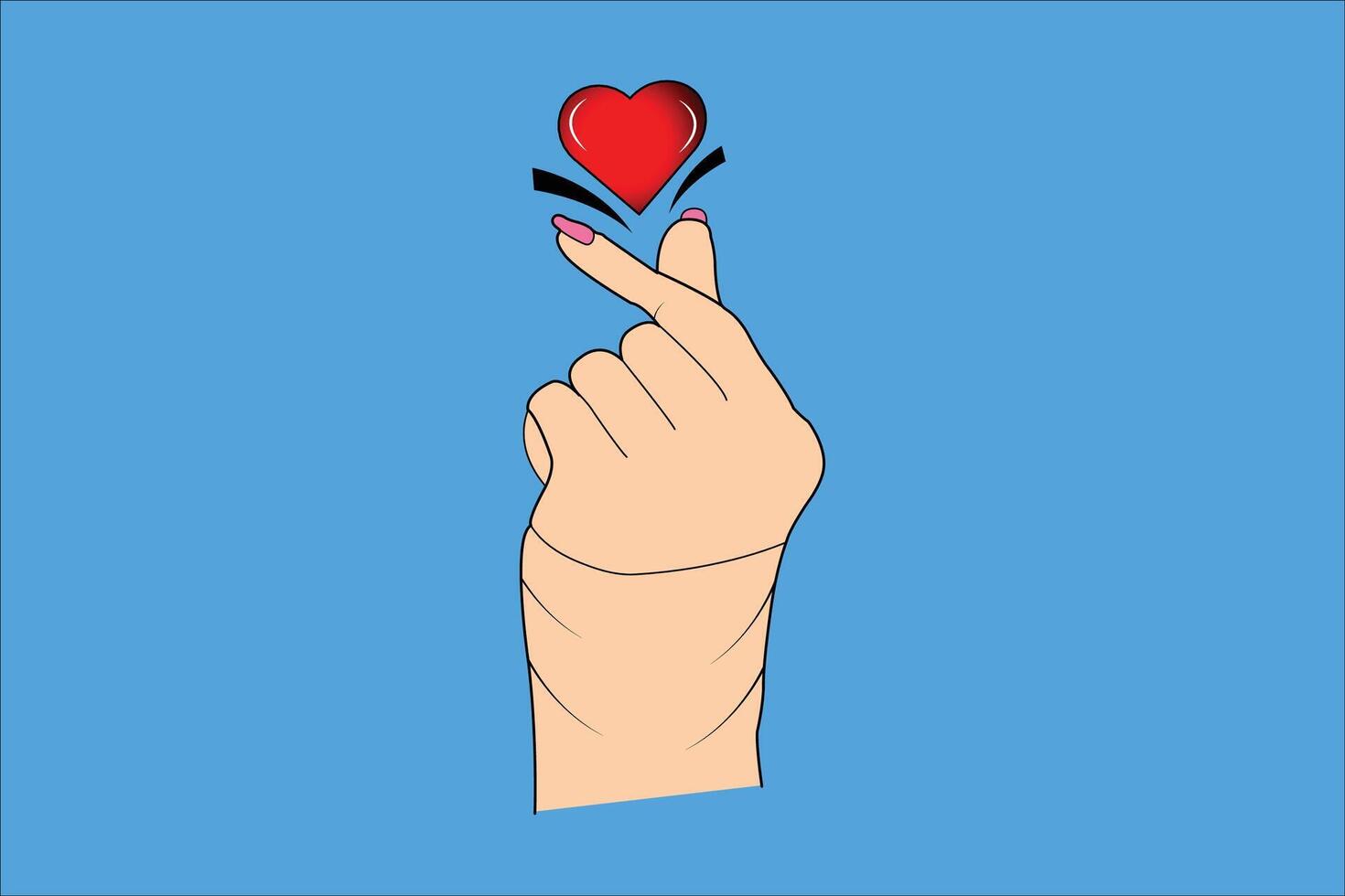 Hand Making Heart Sign Vector Design