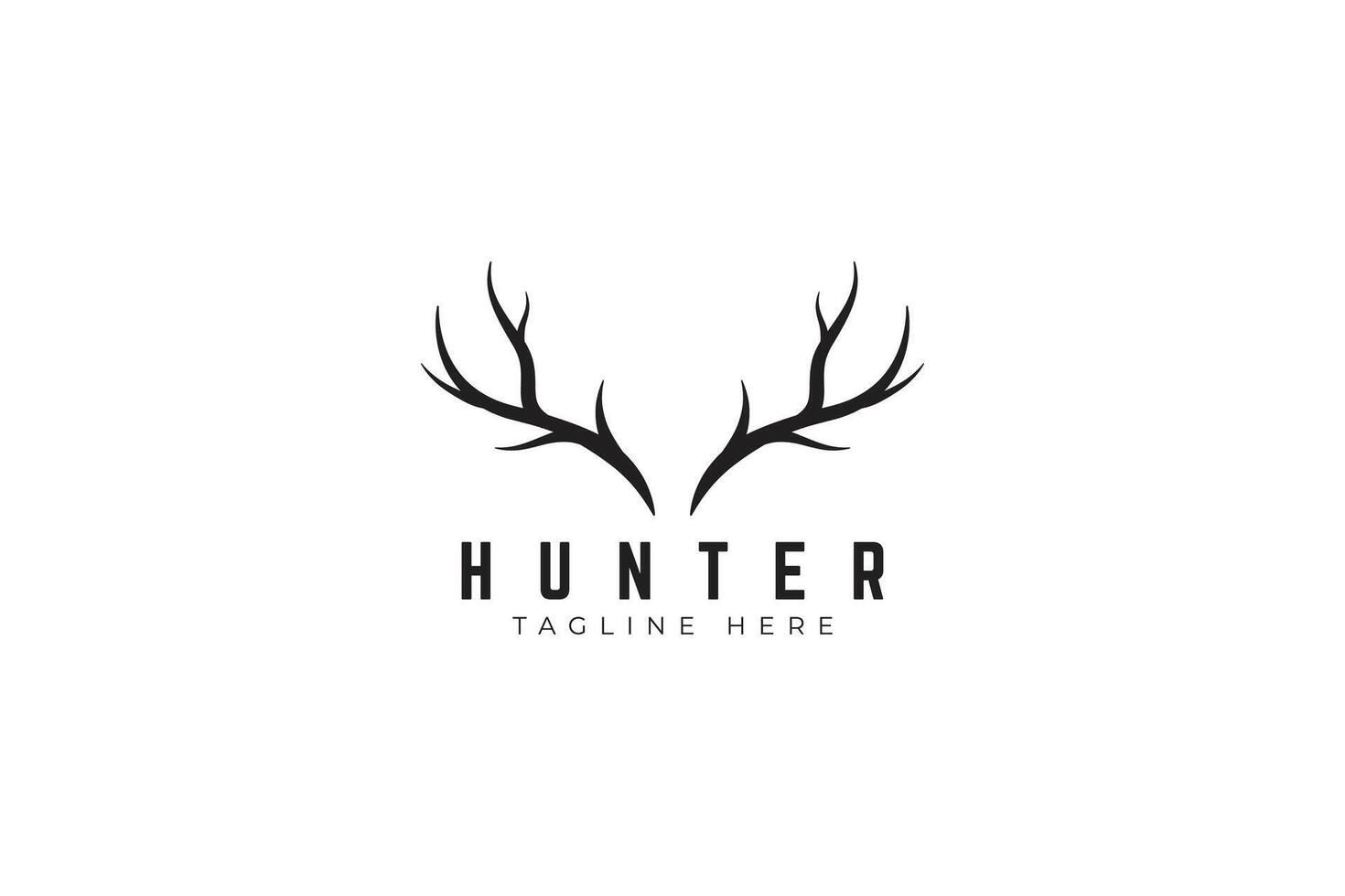 Horn Deer Antler Elk Vintage Logo Brand Identity for Community Hunter and Forest Ranger vector