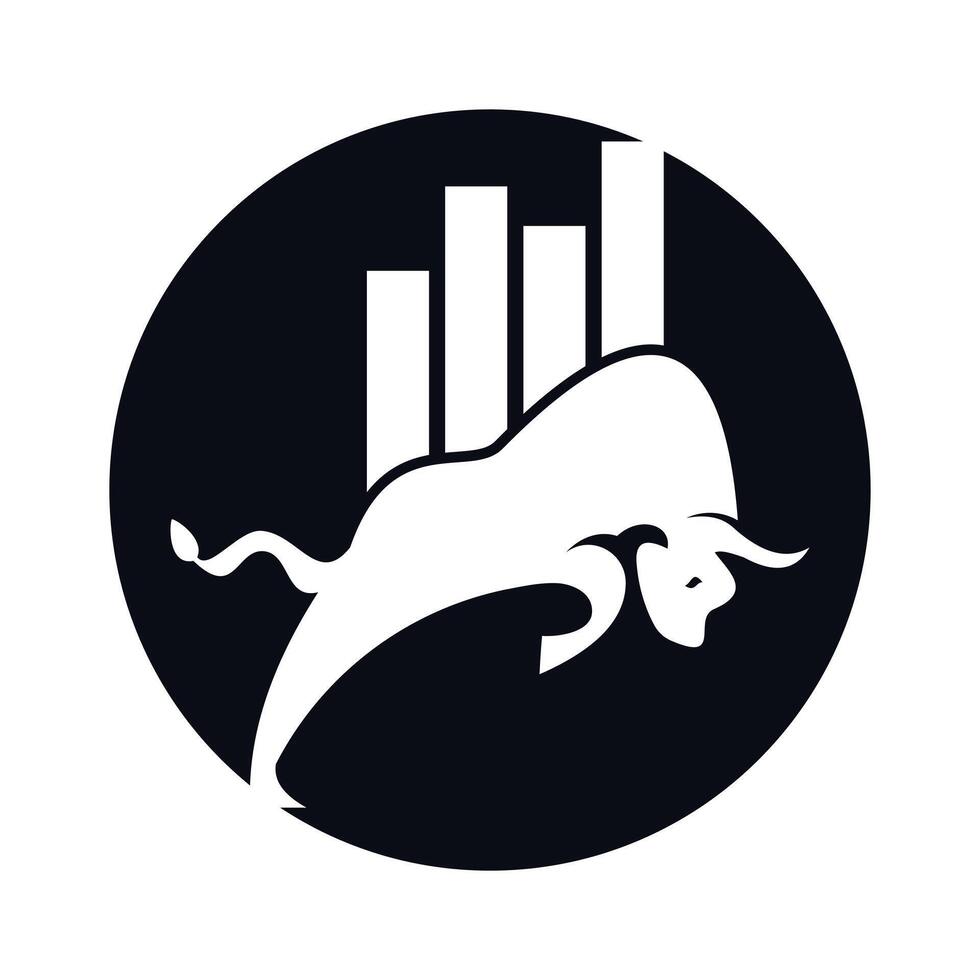 logotipo de comerciante alcista. vector de plantilla de diseño de logotipo forex bull. diseño del logo del toro financiero. gráfico de comercio alcista.