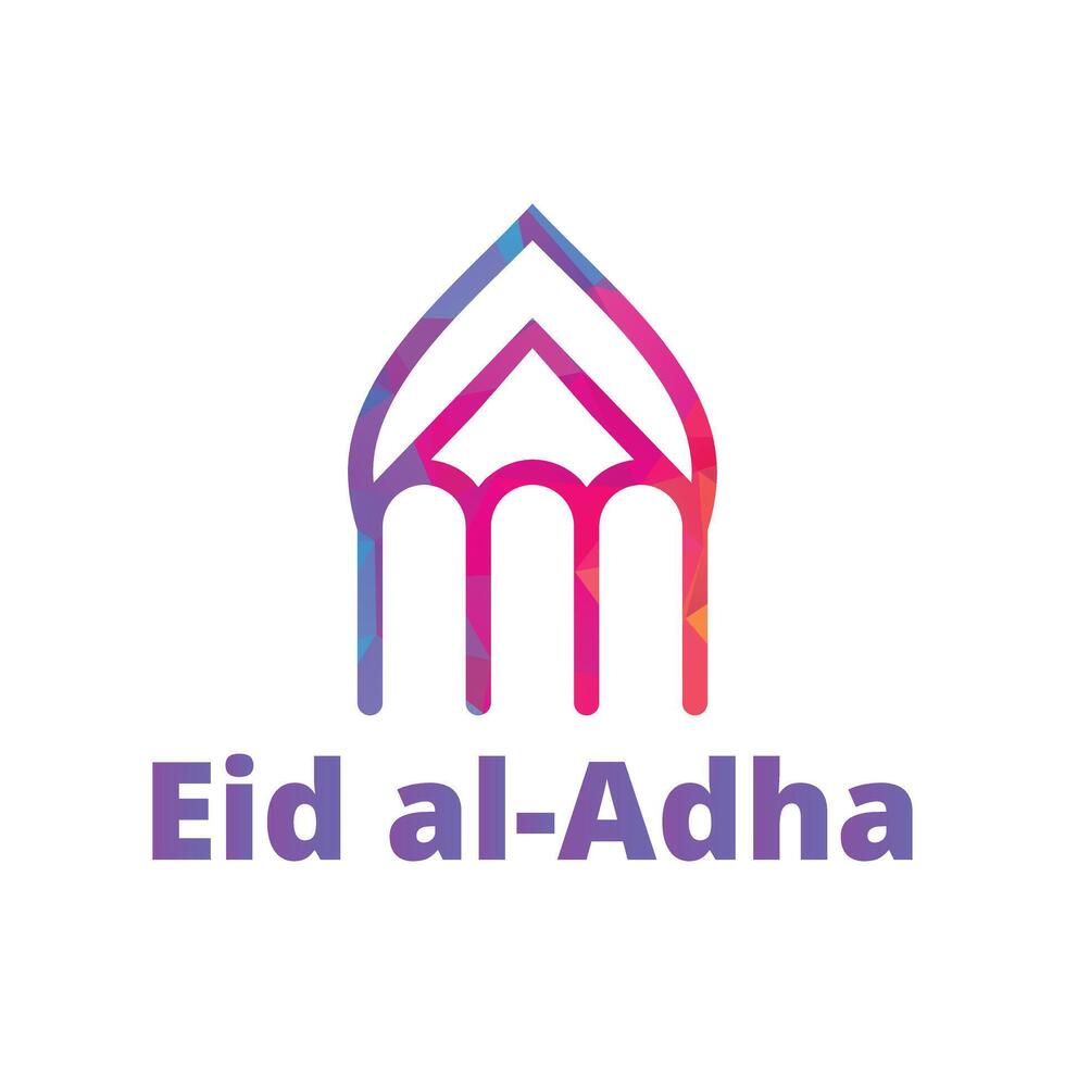 Eid al adha logo illustration. vector