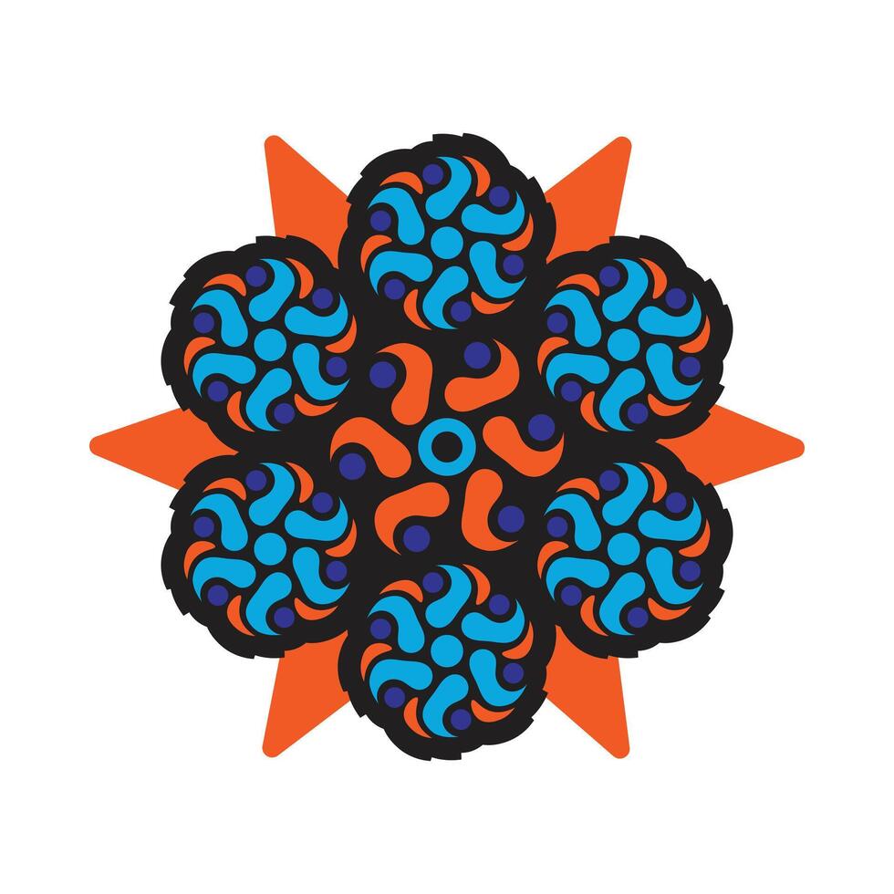 mano dibujado garabatear mándala mandala con vistoso tribal ornamento. aislado vector