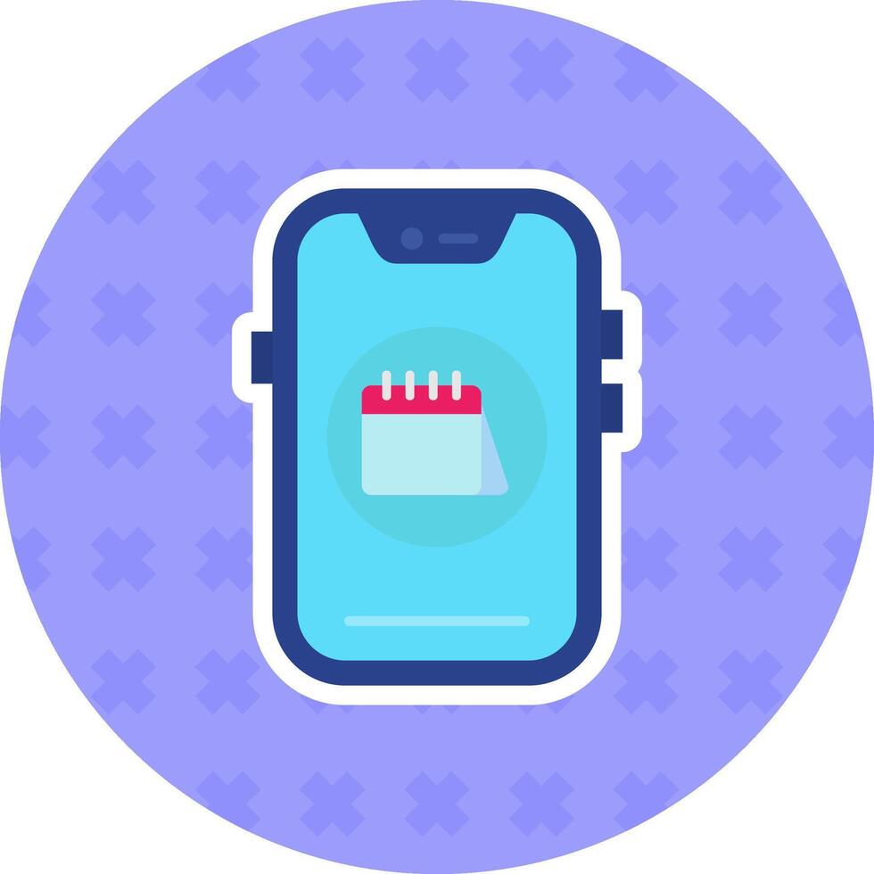 Calendar Flat Sticker Icon vector