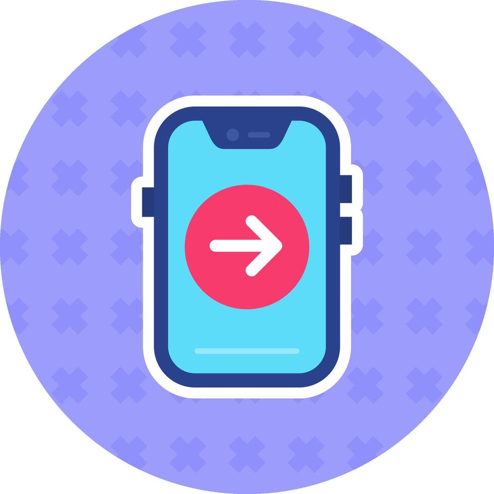 Forward Flat Sticker Icon vector