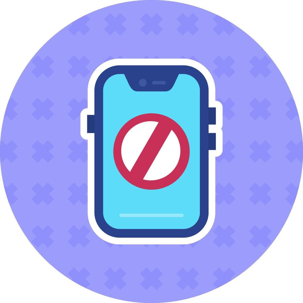 Ban Flat Sticker Icon vector