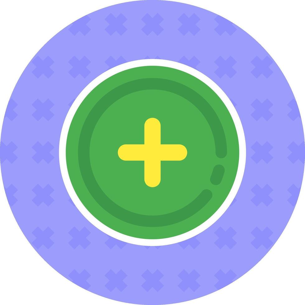 Add 2 Flat Sticker Icon vector