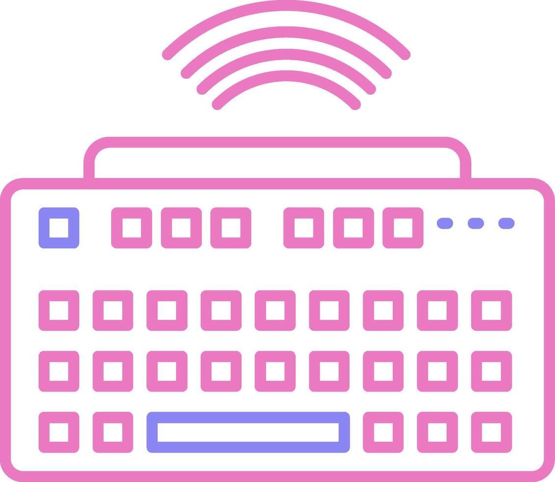 inalámbrico teclado lineal dos color icono vector