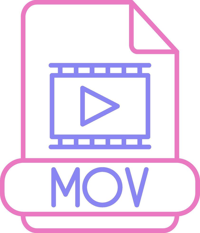 Mov Linear Two Colour Icon vector