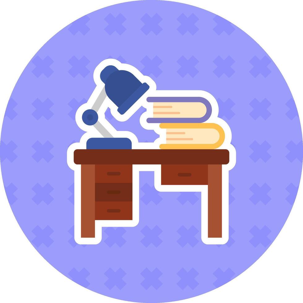 espacio de trabajo plano pegatina icono vector