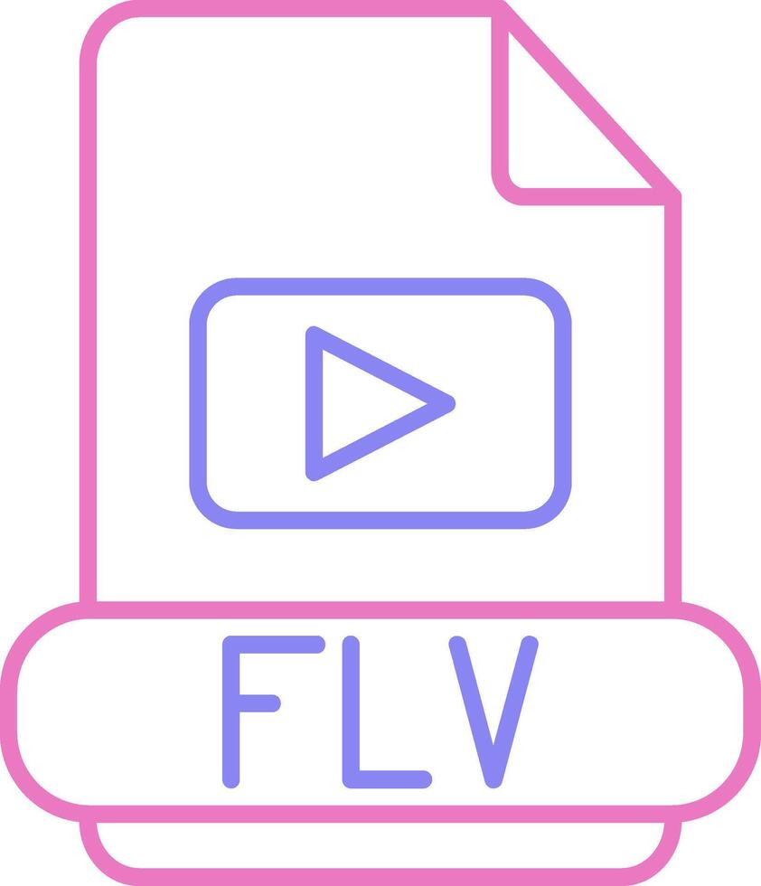 flv lineal dos color icono vector