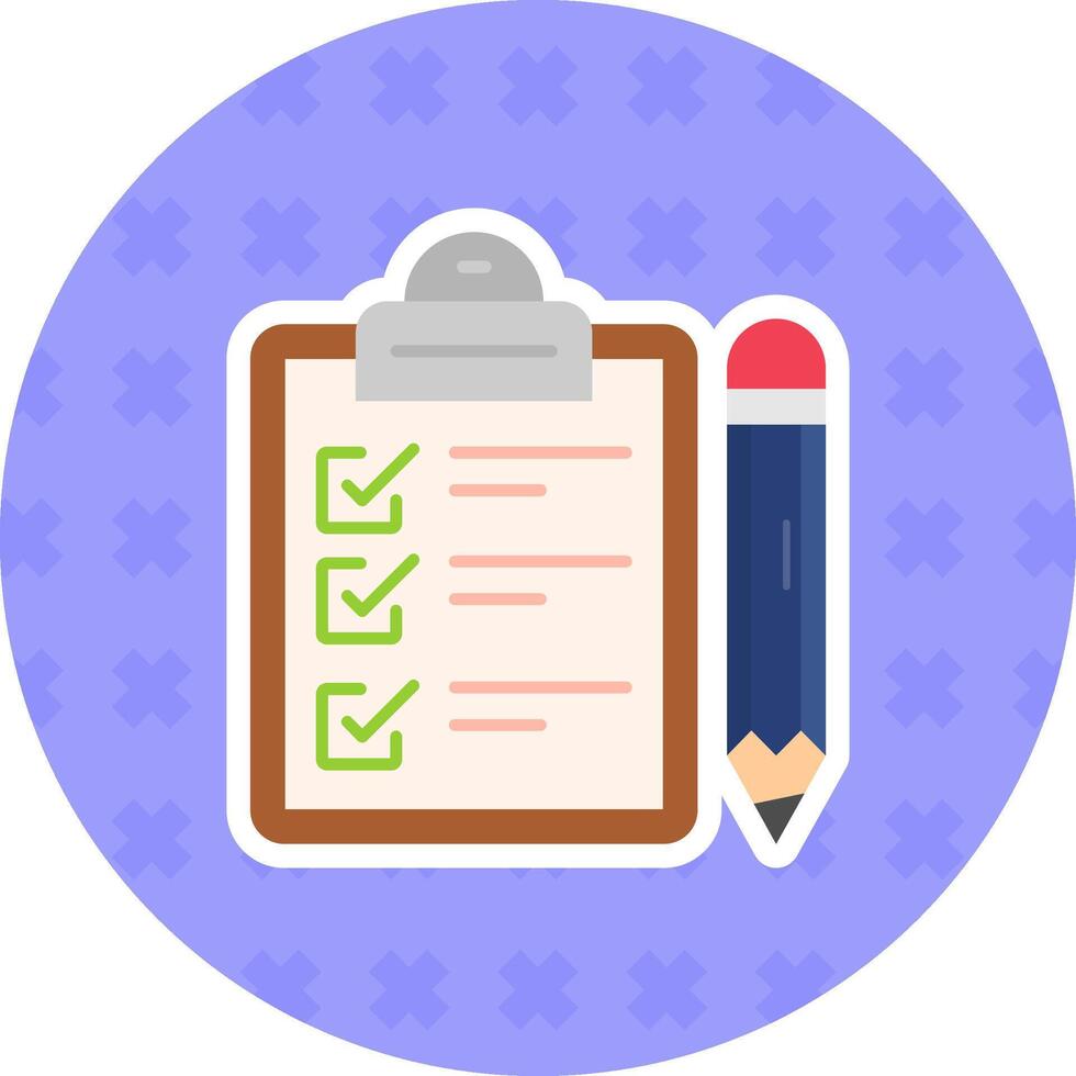 Exam Flat Sticker Icon vector