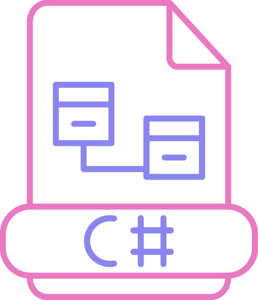 C Sharp Linear Two Colour Icon vector