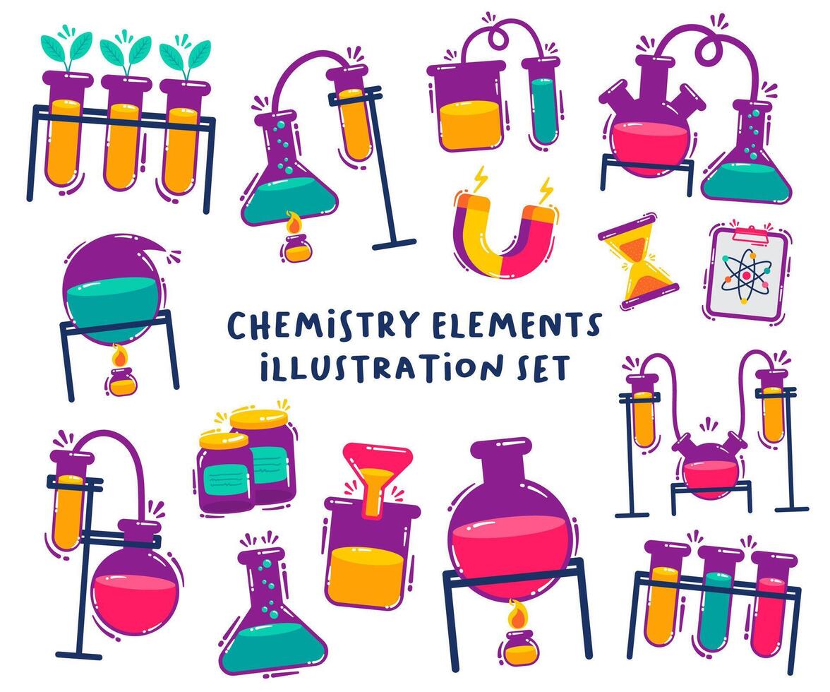 química símbolo elementos ilustración conjunto vector