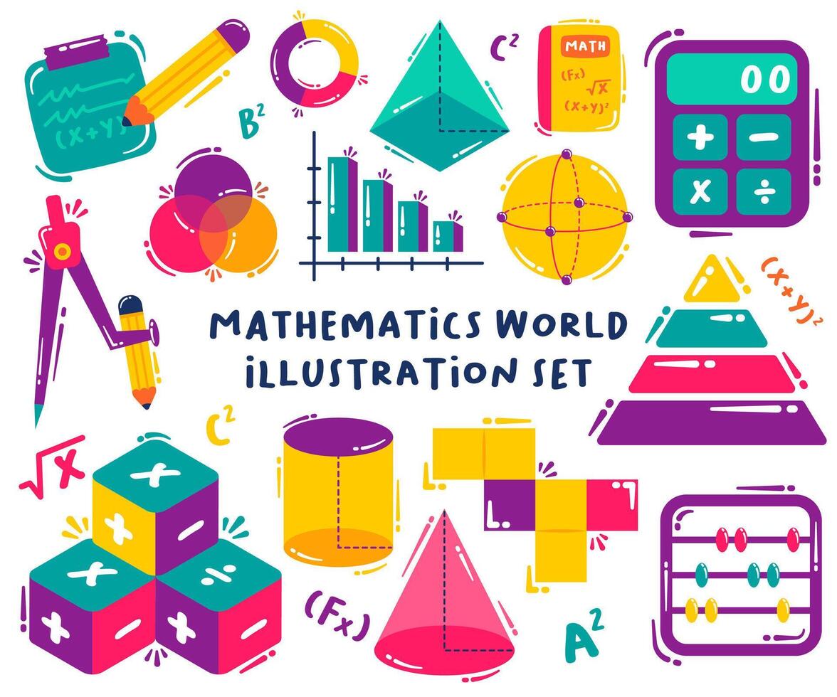 Set of Mathematical Illustrations vector
