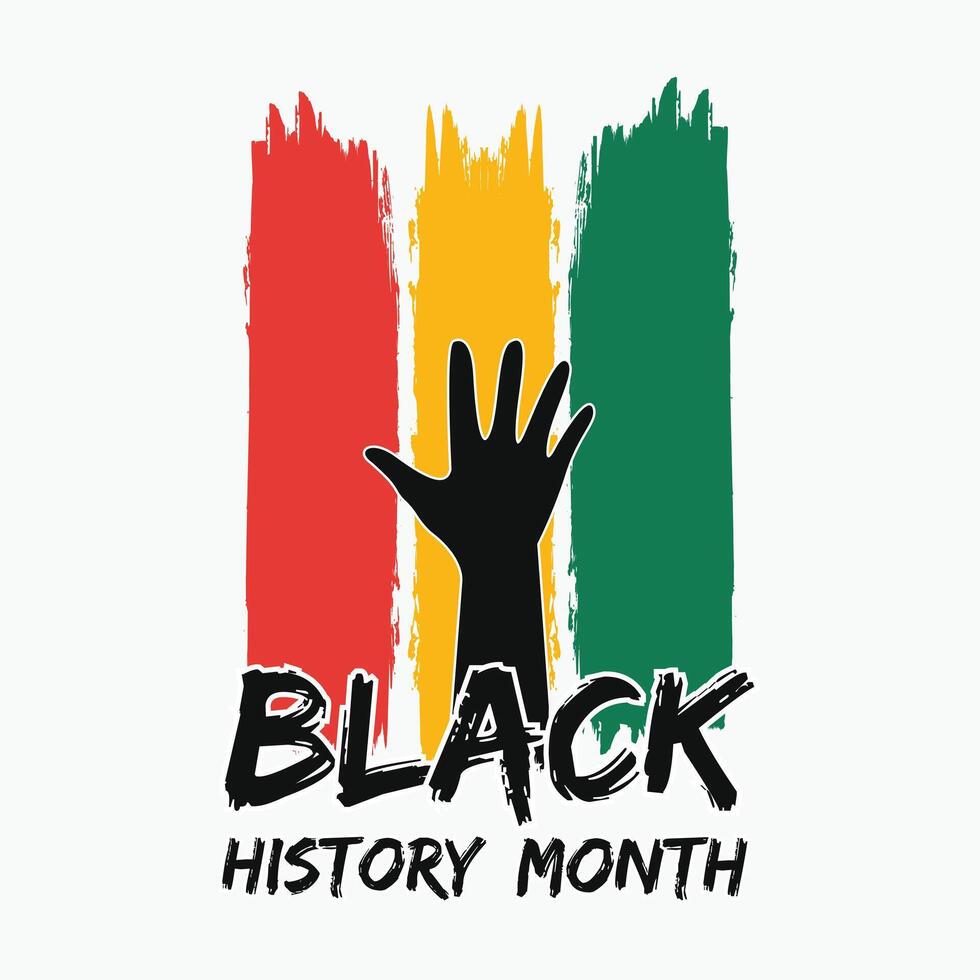 Vector illustration design of Black History Month. Annual celebration in february in USA and Canada, october in UK and Ireland. Concept of t-shirt, social media post, sticker, card design.