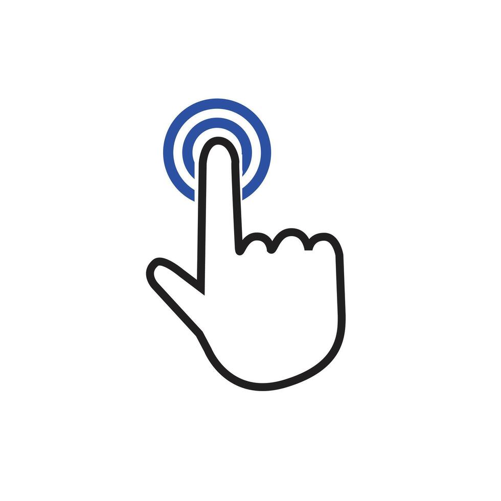 Click Hand Icon with Editable Stroke vector