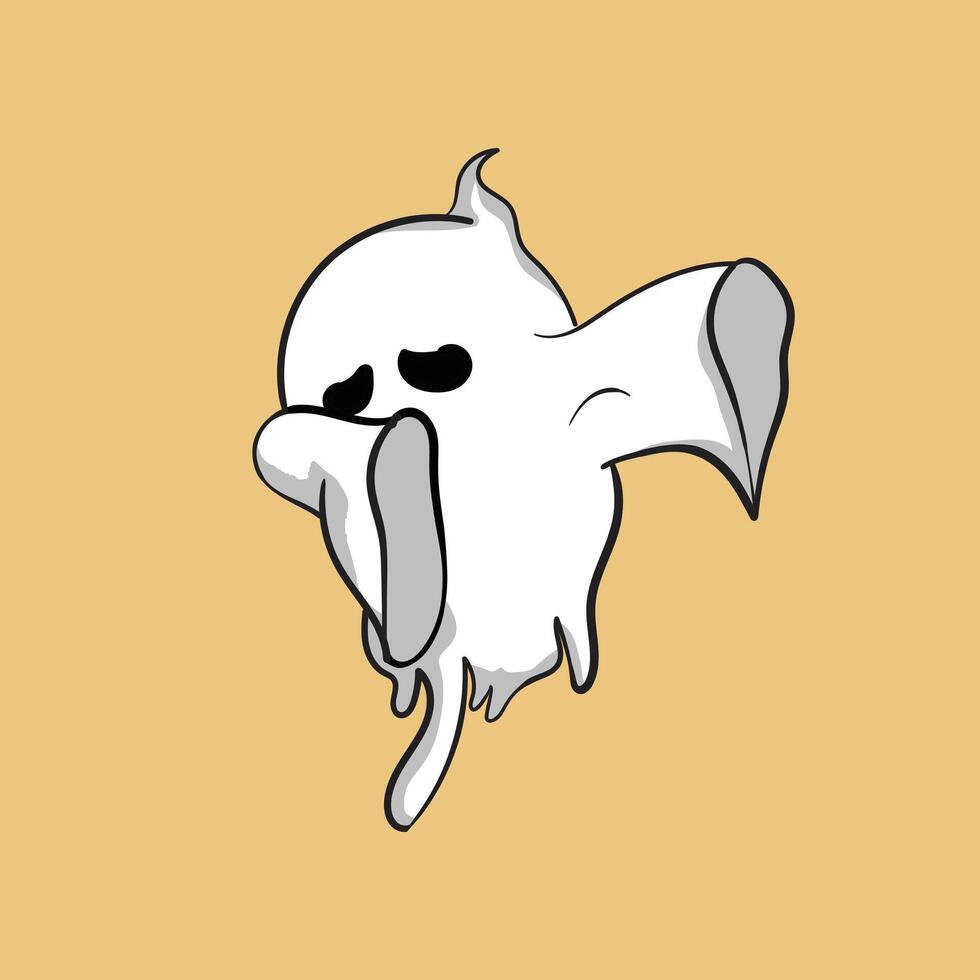 Cute ghost isolated, Vector Halloween concept, Cartoon Ghosts, Spooky vector, White ghost with black eyes, Cute ghost icon isolated, Cute cartoon spooky character, Holiday Silhouettes,