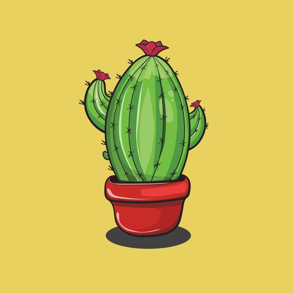 cactus tree illustration design, cactus vector, cactus logo vector
