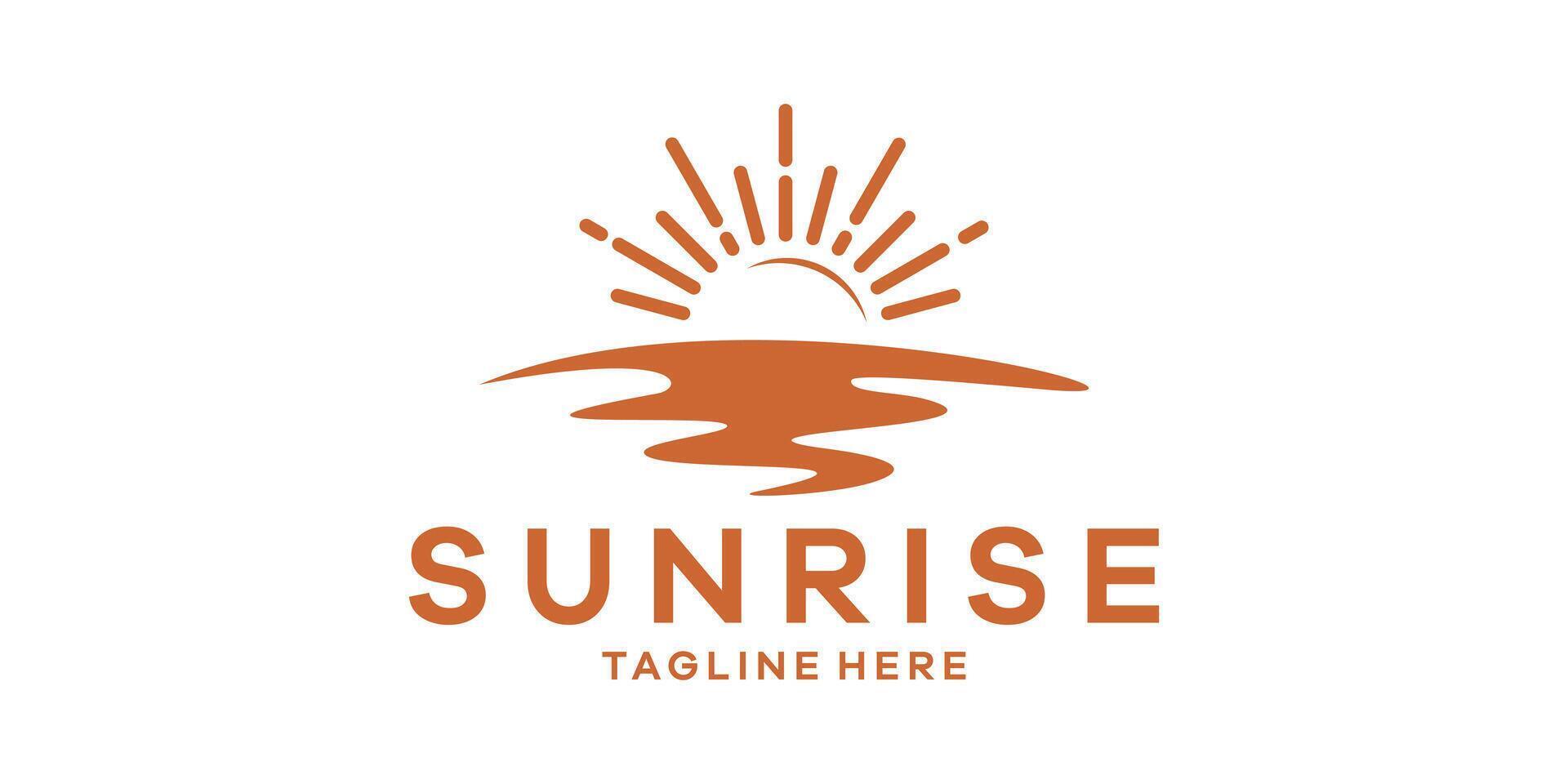 sunrise logo design, minimalist logo design. vector