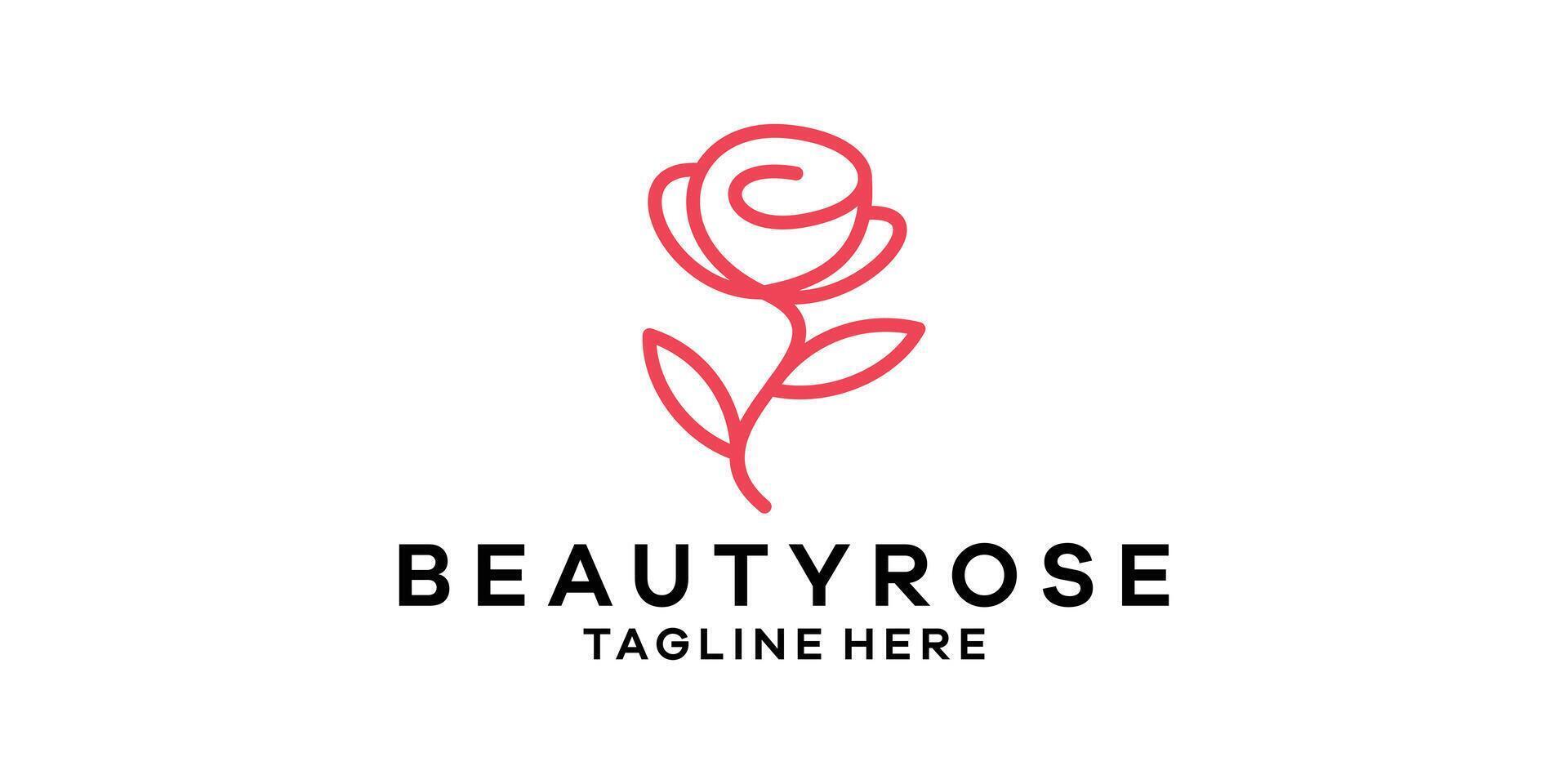 logo design rose, minimalist rose, logo design for beauty, care, salon. vector