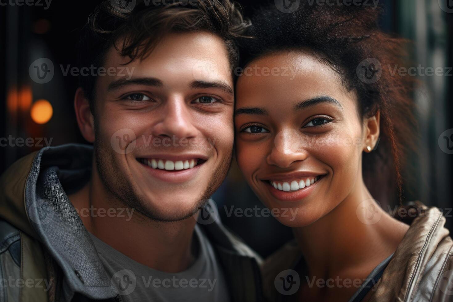 AI generated Portrait of charming charismatic freelance entrepreneurs men and women on the street photo