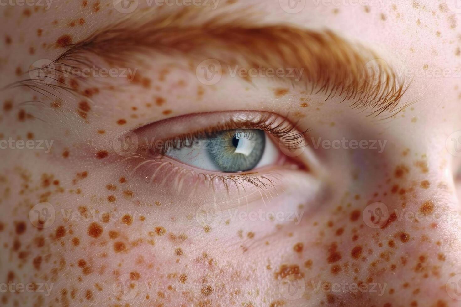 AI generated Close-up of a young male face on a light background photo