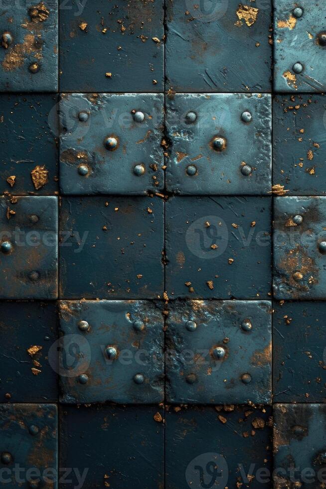 AI generated textured metal squares of bronze color with scuffs. Texture. Background photo