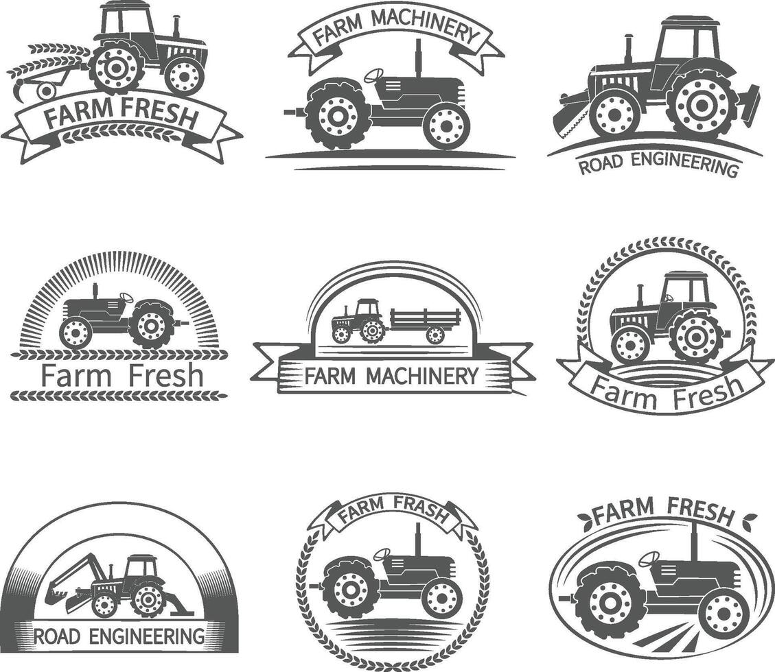 Tractor Driver Label 37736951 Vector Art at Vecteezy