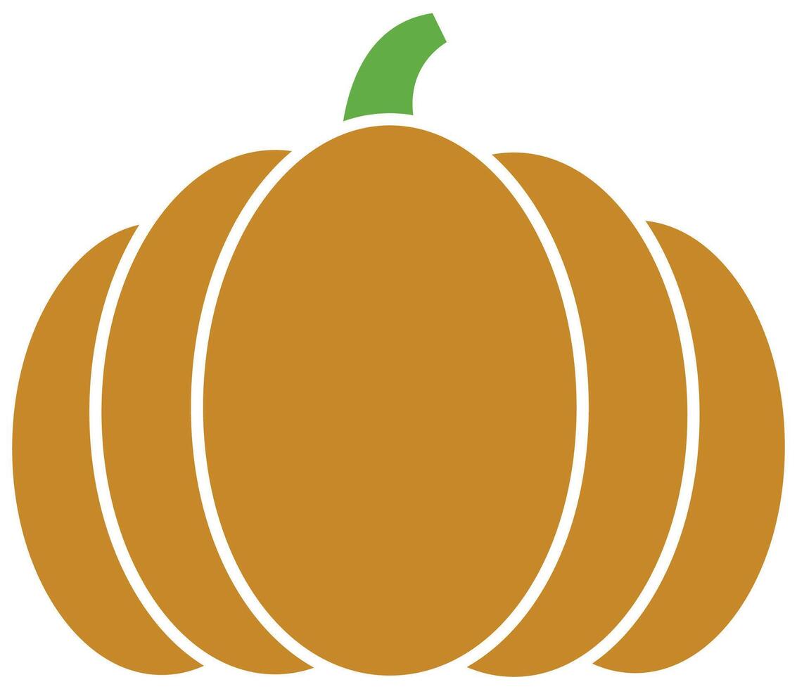 Orange Pumpkin illustration in doodle style. Pumpkin - a symbol of Halloween, Fall, and Thanksgiving. Squash silhouette. Isolated on white background. Vector. For menu, farmers markets, print vector