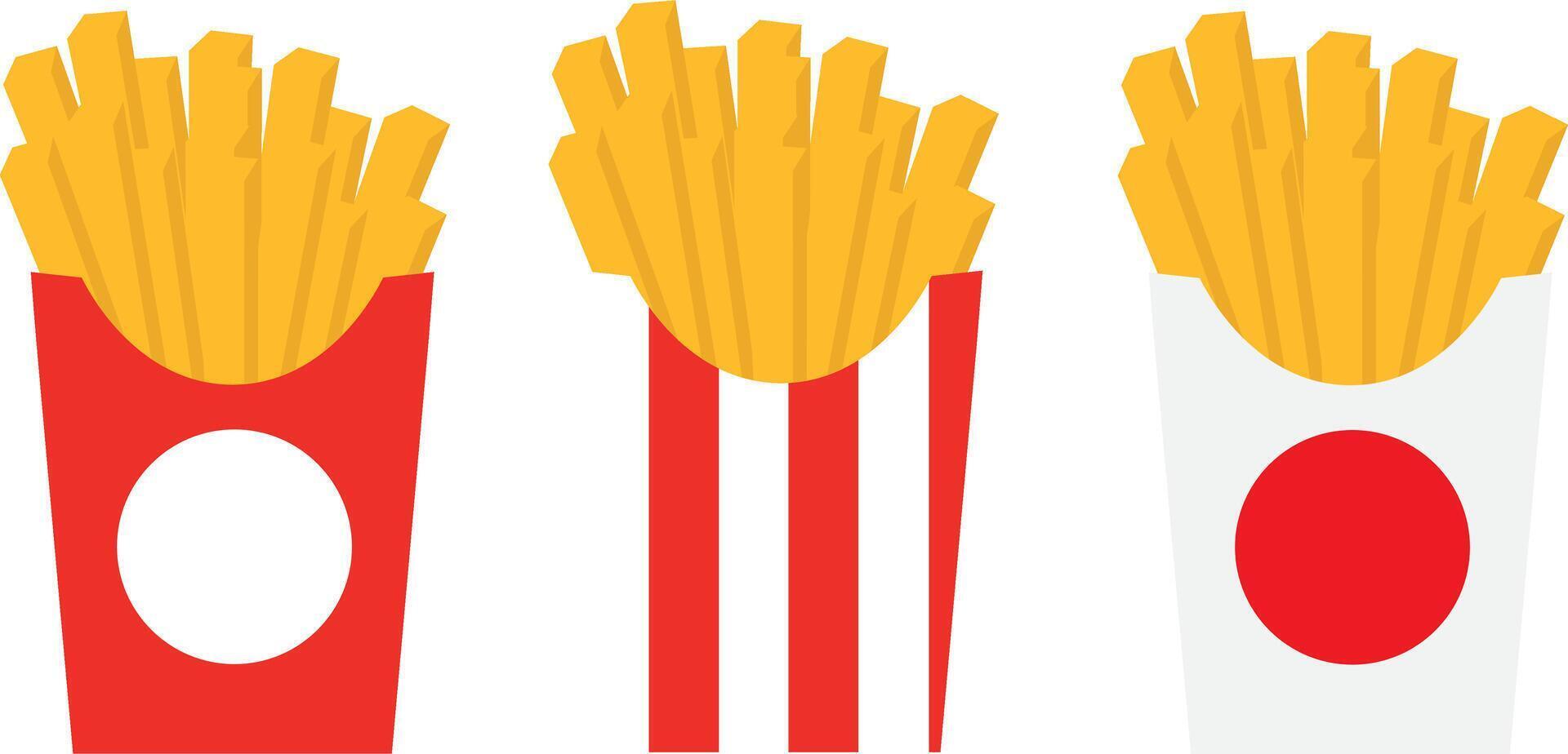 French potato pack box. Cartoon fastfood fry potato isolated illustration fast food vector