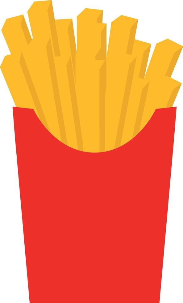 Pack of French potatoes. Cartoon fast food frying potato isolated fast food illustration vector
