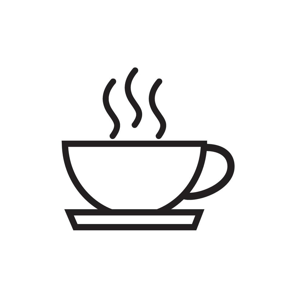 taza de café icono. taza plano icono. Delgado línea señales para diseño logo, visitar tarjeta, etc. soltero alta calidad contorno símbolo para web diseño o móvil aplicación taza contorno pictograma. vector