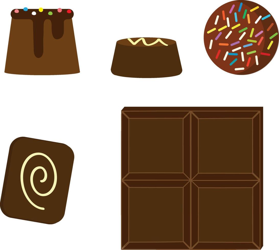 chocolate iconos dulce comida vector icono