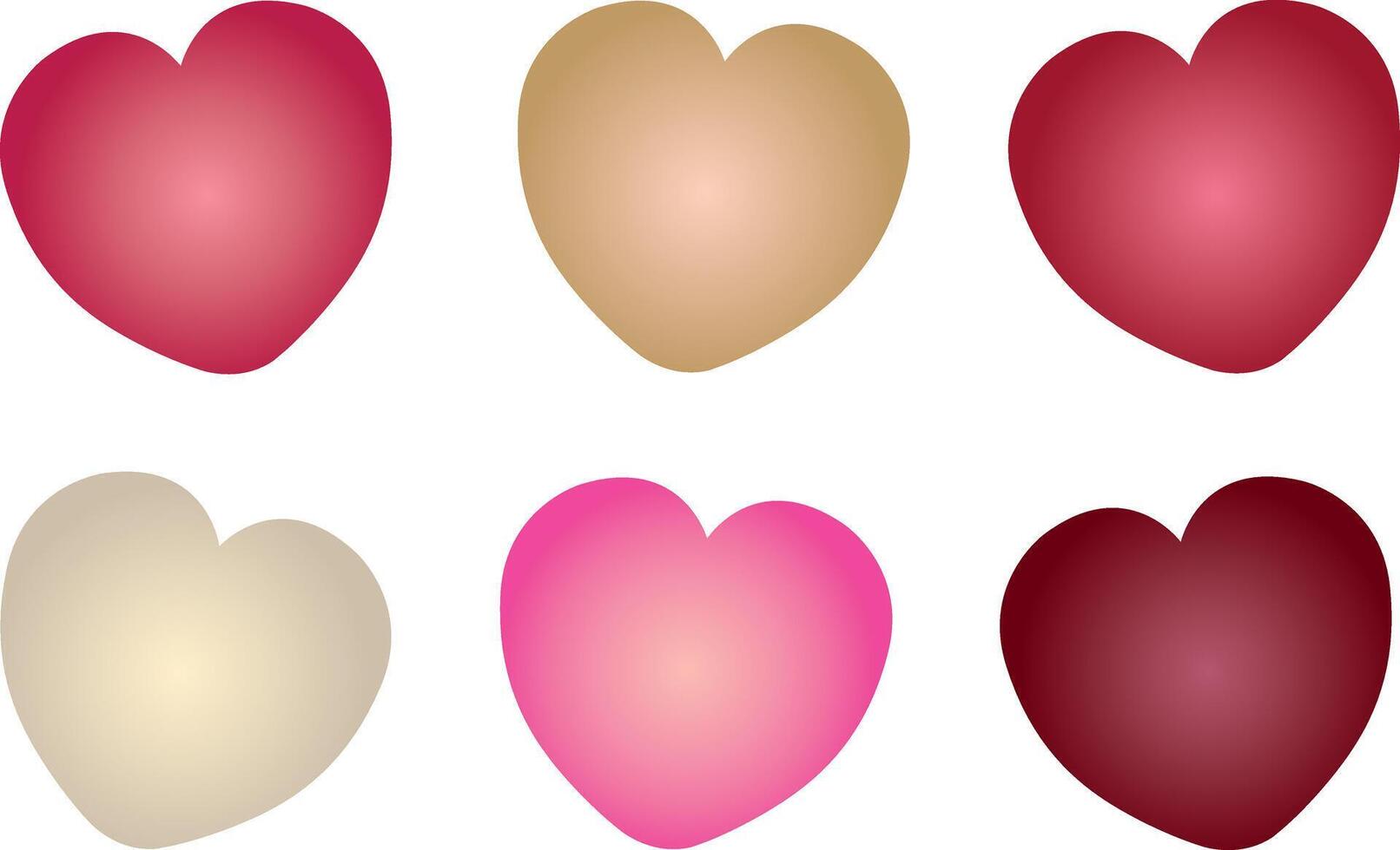 3d cartoon colorful heart shape toy collection, isolated on light pink background. Suitable for Valentine's Day and Mother's Day decoration. vector