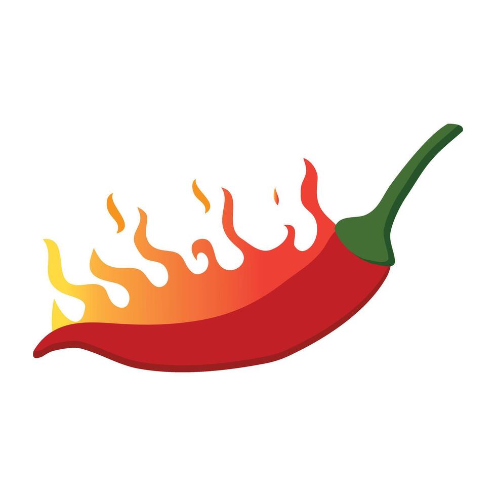 Chilli and fire icon. Hot and spicy. Very hot. Vector. vector