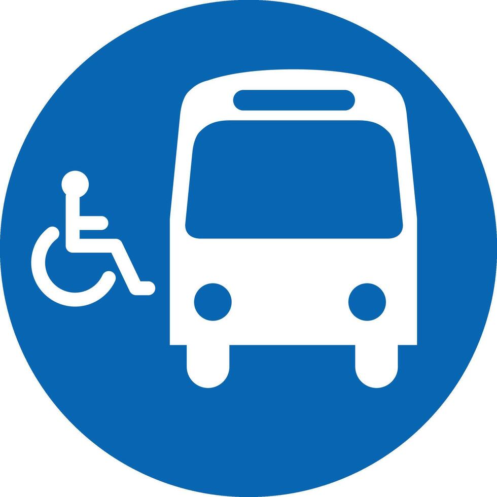 Bus stop with prepared boarding and with places reserved for disabled people. The sign is set to indicate a bus stop vector