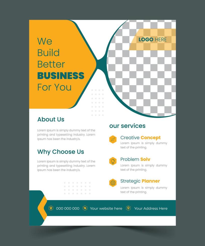 unique creative flyer business design vector