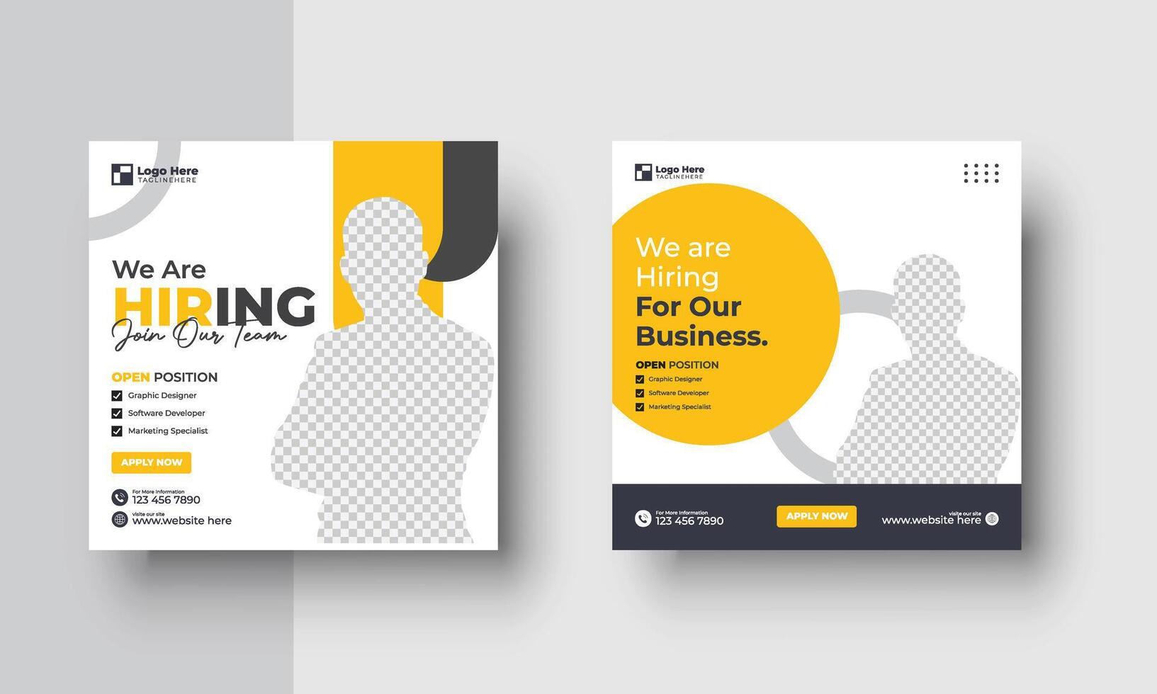 Poster for we are hiring. employees needed. Job recruitment design for companies or agency vector