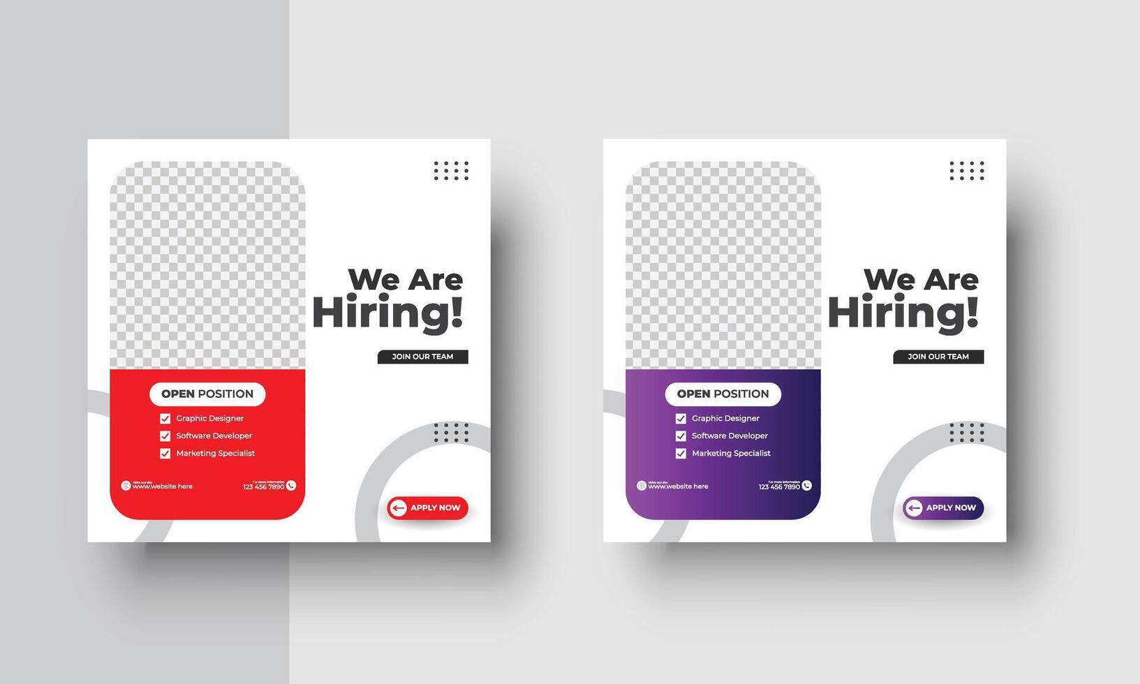 Poster for we are hiring. employees needed. Job recruitment design for companies or agency vector