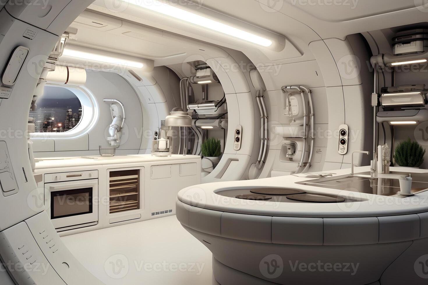 Contemporary kitchen interior embracing modern technology for a futuristic  vibe AI Generated 26311086 Stock Photo at Vecteezy