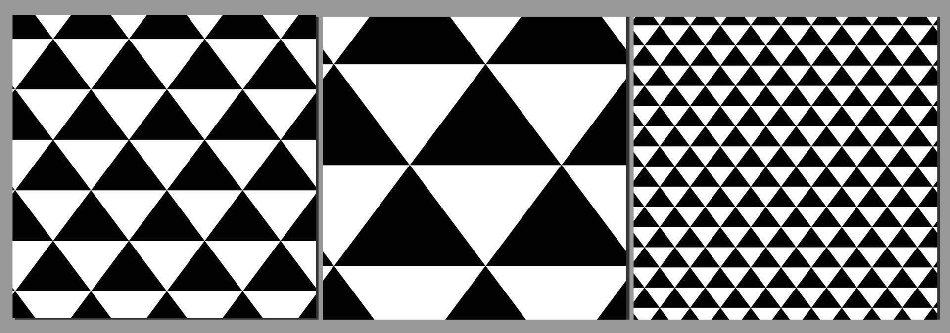 Triangle geometric pattern seamless vector set. Geometric minimalistic elegant texture.