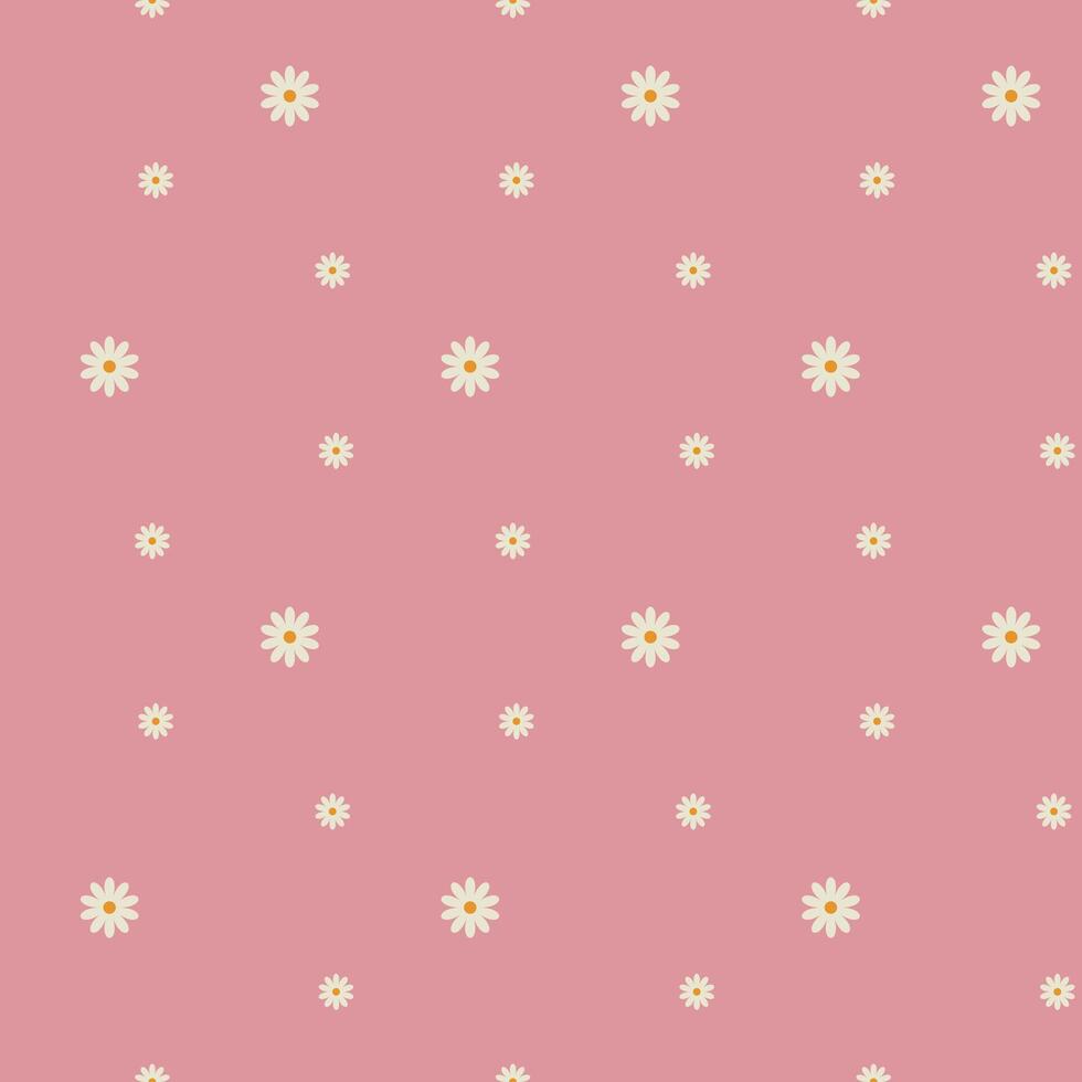 Cute Little daisy flower pattern seamless. Free vector