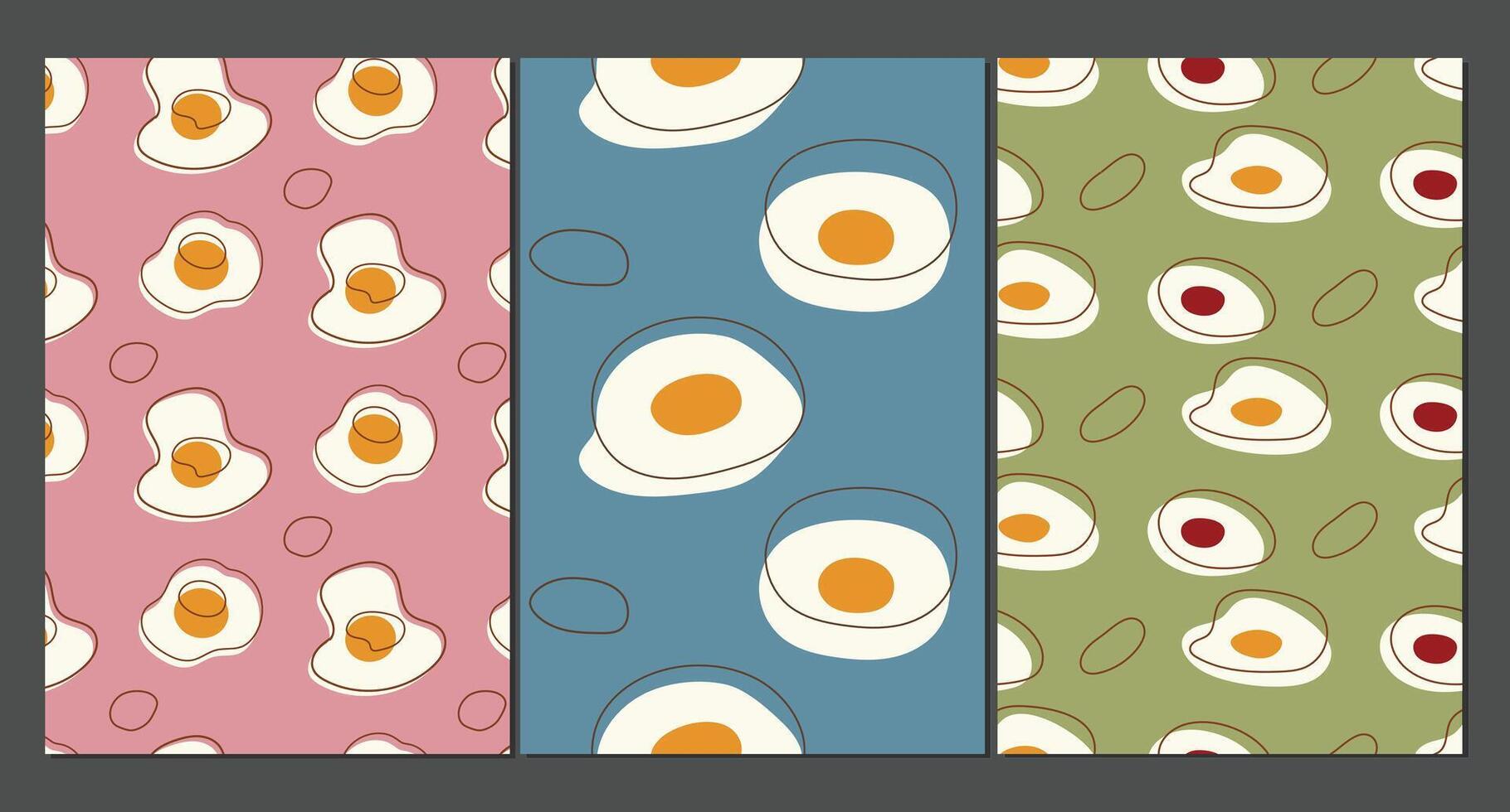 Fried egg abstract organic shape pattern seamless. Hand drawn pattern. Trendy modern Texture printable for wallpaper, cloth, fabric and textile, cover book, table cloth, bag, wrapping paper, pillow. vector