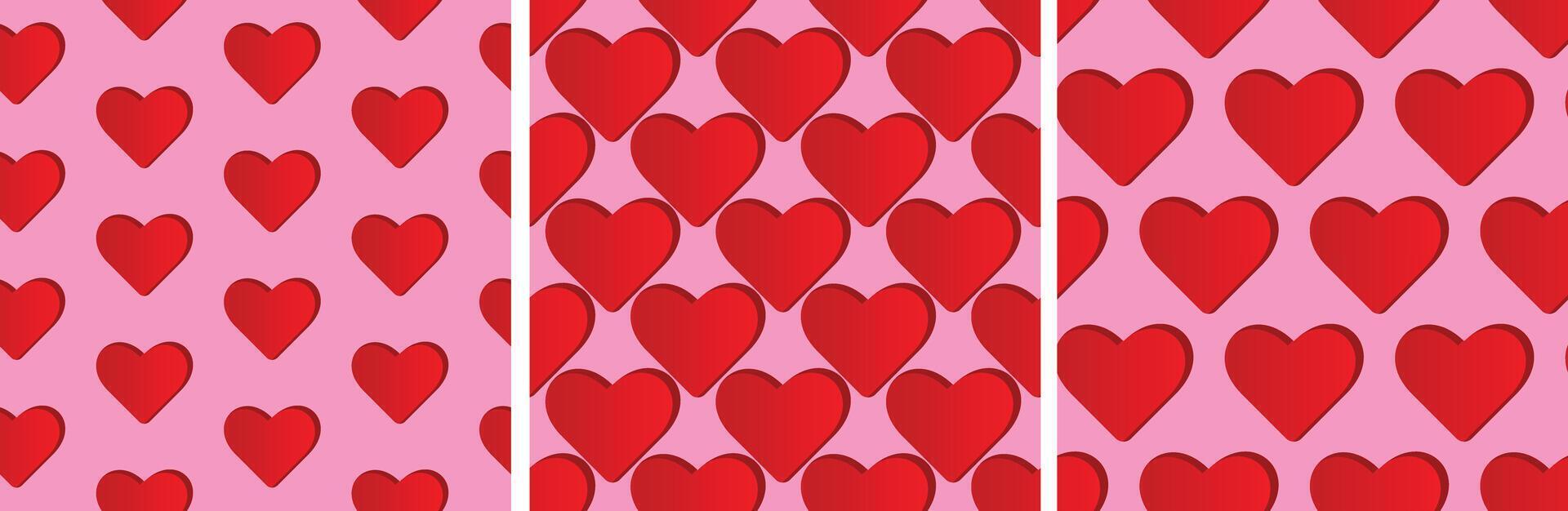 Red little hearts pattern in pink romantic background. Print for wedding background, valentine, booklet, card. vector