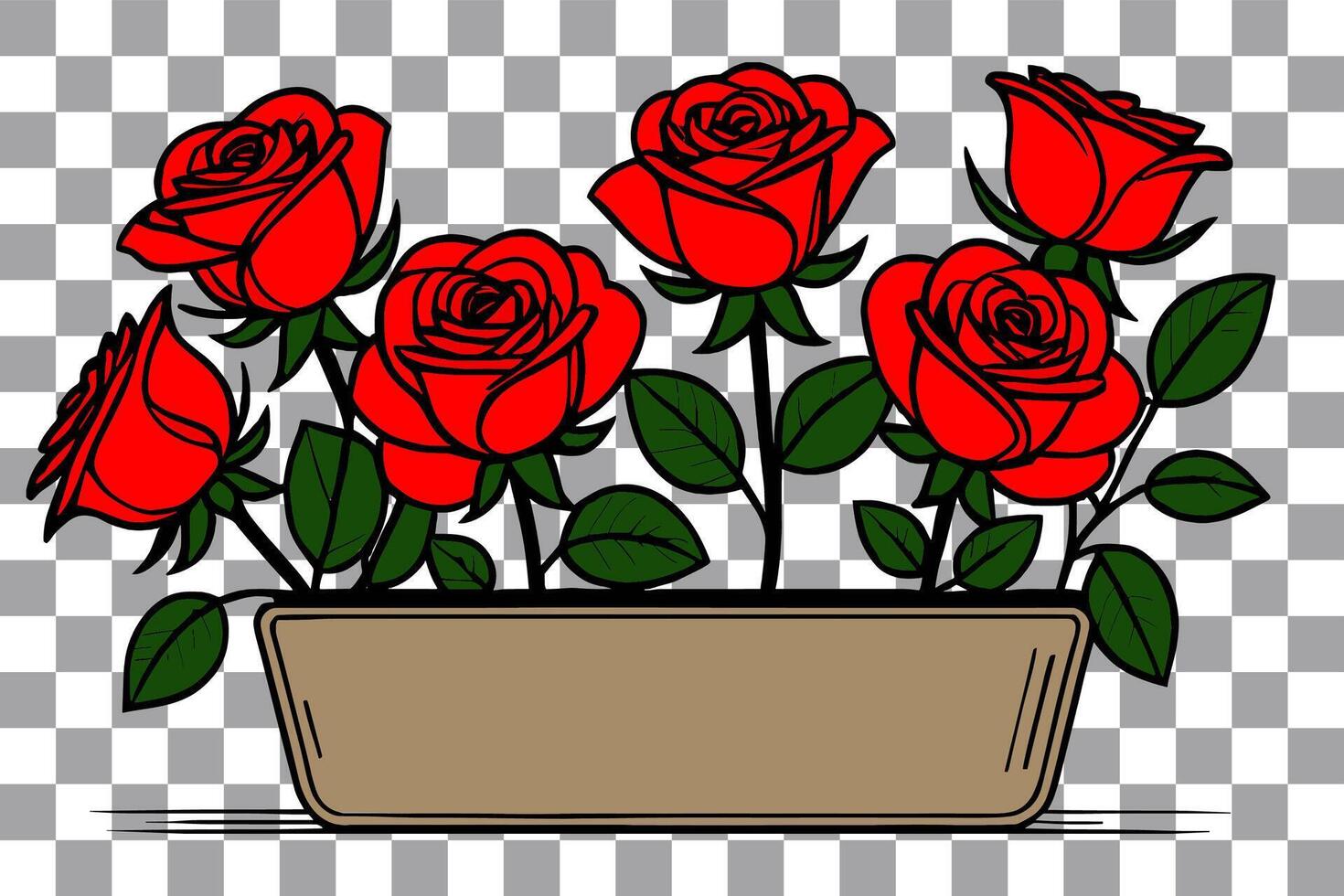 Vivid red roses vector