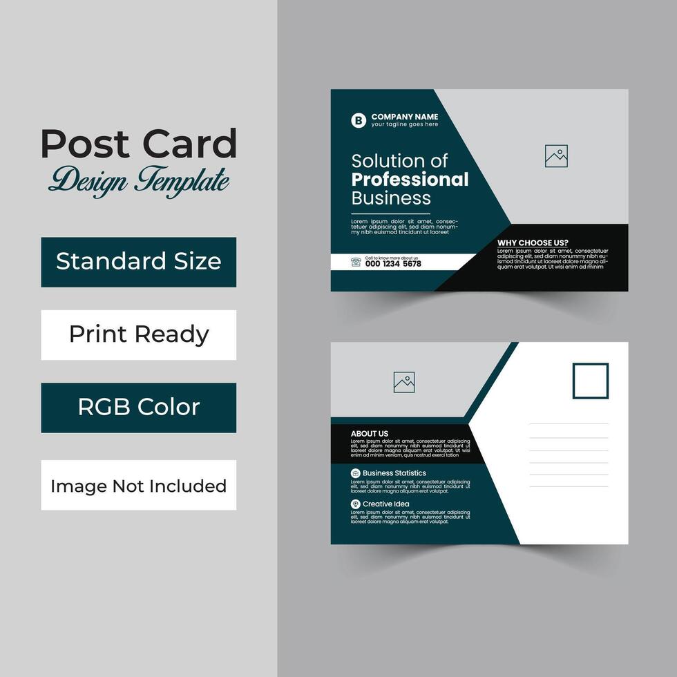 Postcard template design for a professional business with creative, professional, modern and eye catching layout vector