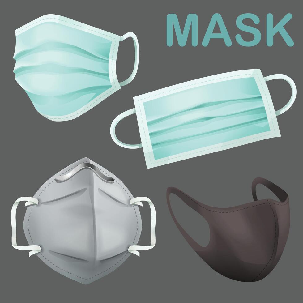 proteger médico cara máscara aislado vector2 vector