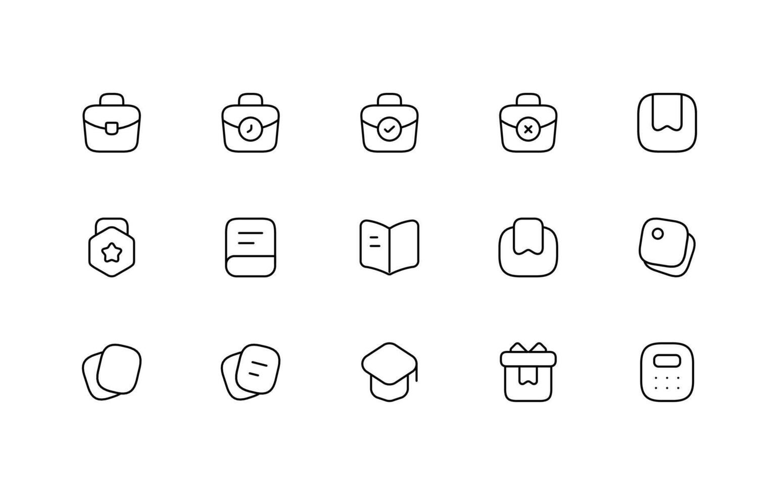 Education related vector line icon collection.