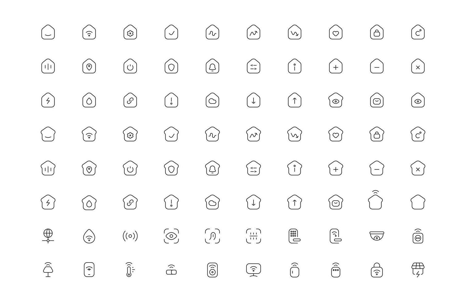 Smart Home and Technology icons set. Editable vector. vector